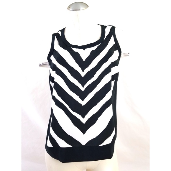 Express Tops - Express Size M Black White Sleeveless Top